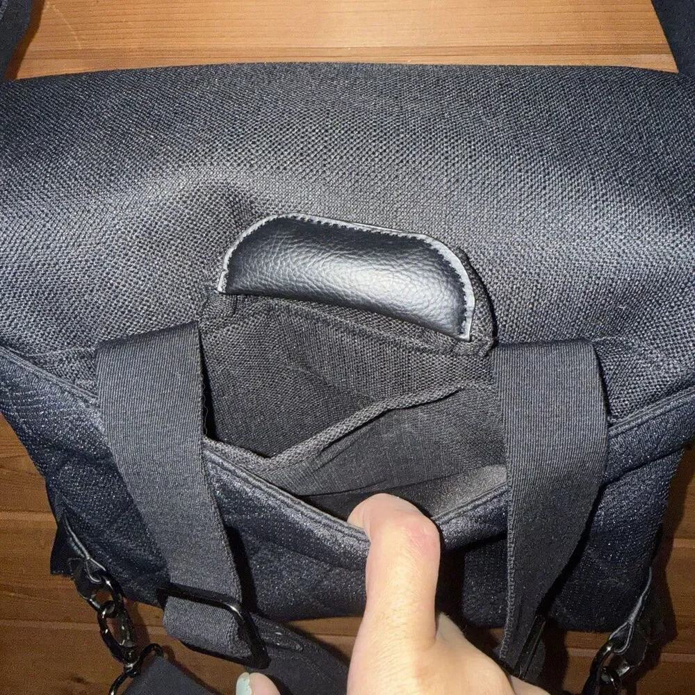 Nuna Unisex Carry it All Diaper Bag Backpack EUC Crossbody Strap Black Bag Only